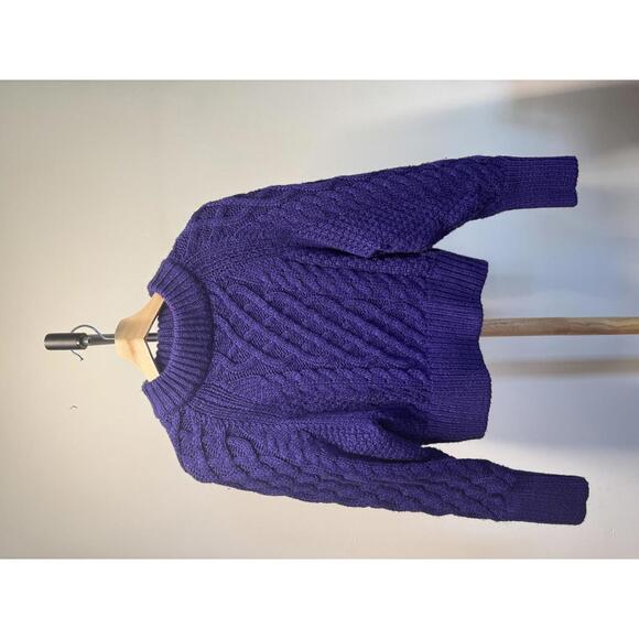 Purple Cable Knit Sweater for Women - Picture 2 of 5